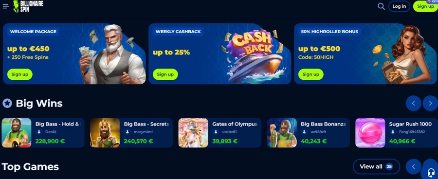 Billionairespin casino Portugal